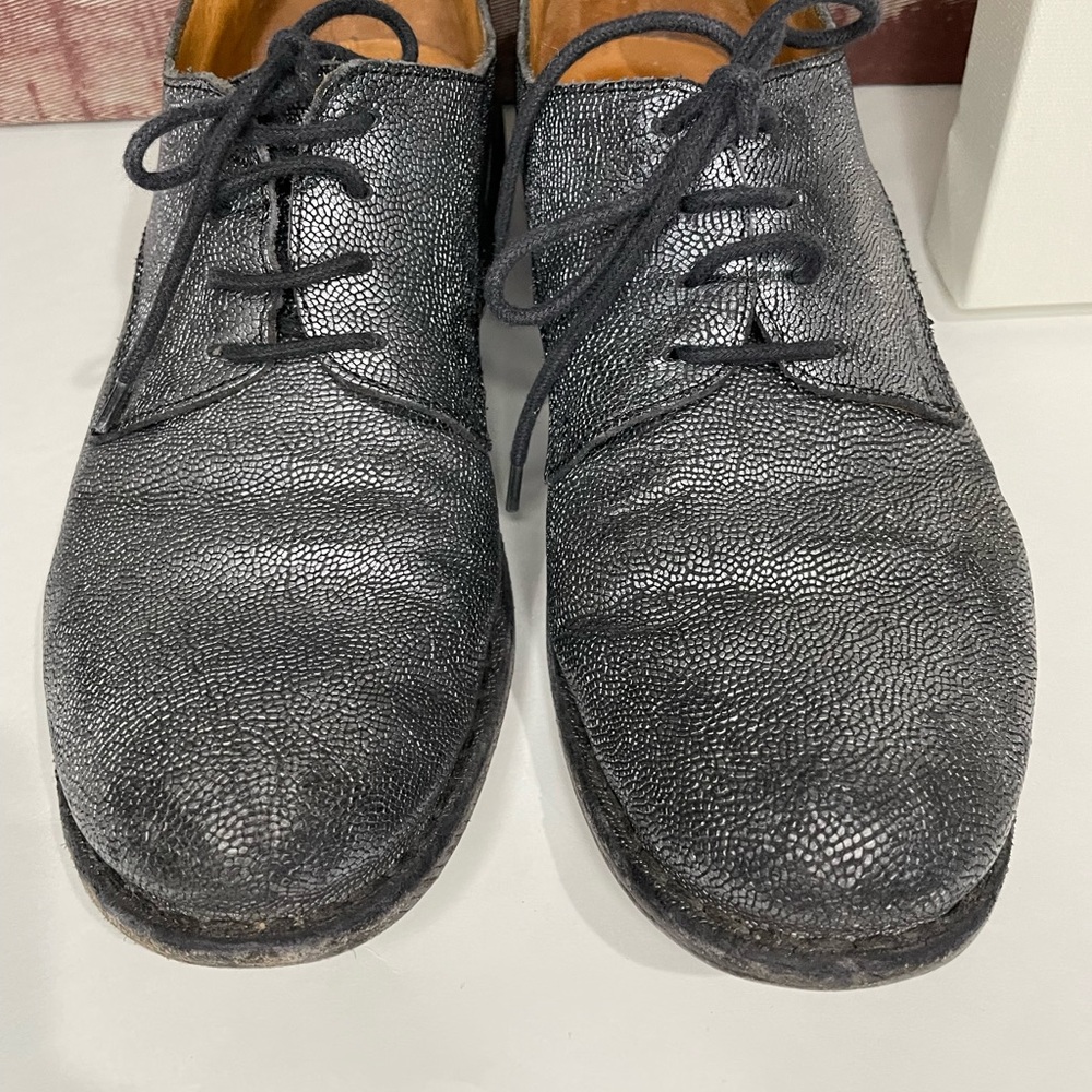 Fiorentini + Baker leather Oxford shoes silver crackled specks - Picture 5 of 12